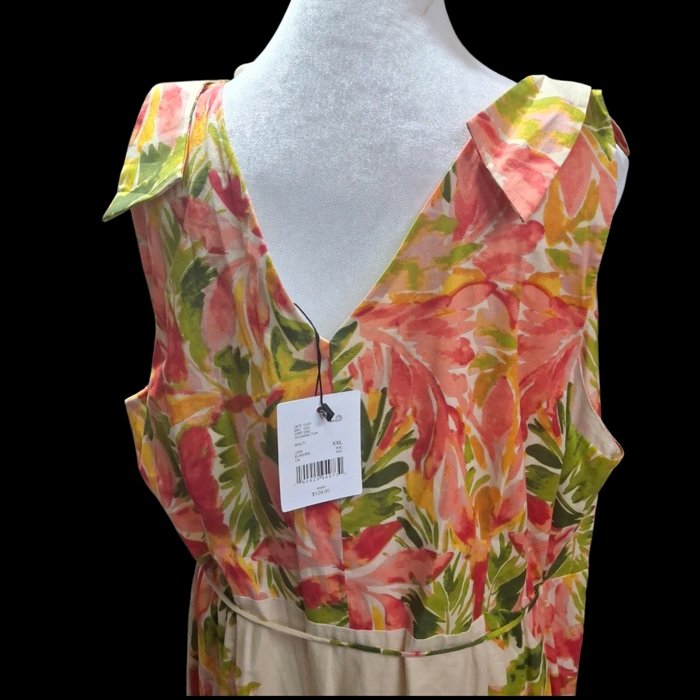 Gibson Latimer Wrap Midi Floral Dress Ruffled Tiered High Low Hem Women Size XXL - Picture 13 of 16